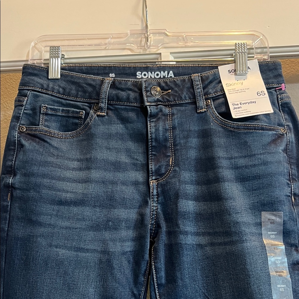 Sonoma Skinny Jean Women’s 6S Short Dark Wash Mid Rise Stretch NWT Everyday Jean - Picture 5 of 10